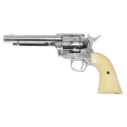 Пневматический револьвер Umarex Colt SAA 45 PELLET nickel, кал. 4,5мм